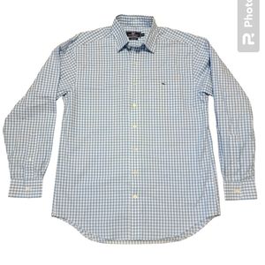 Vineyard Vines Tucker Shirt Mens Medium Light Blue Plaid Button Down